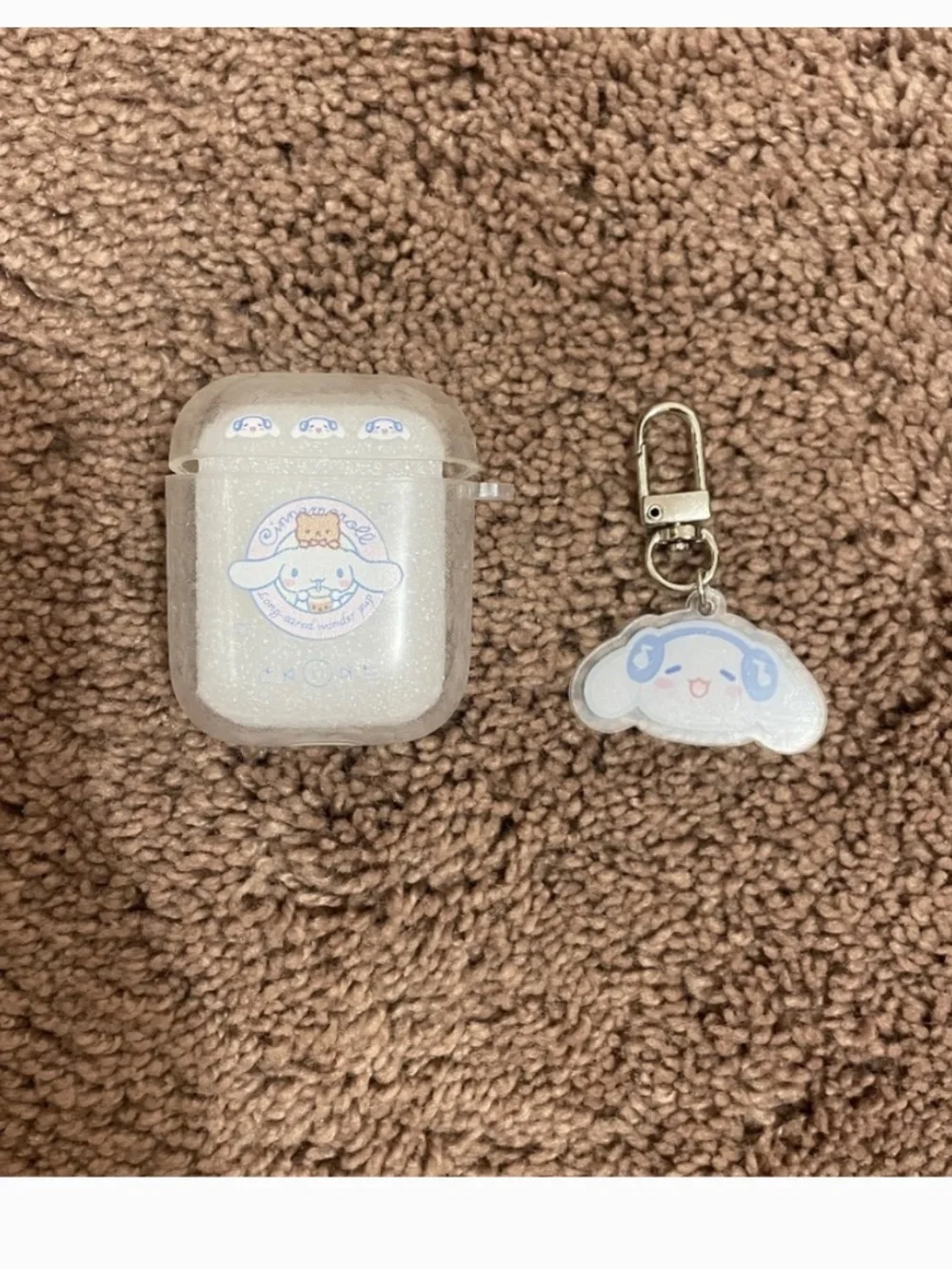 2items.AirPods 1/2/pro1 trasparent cartoon silicone Earphone Case Cover Keychain